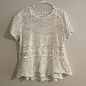White peplum blouse with under cami